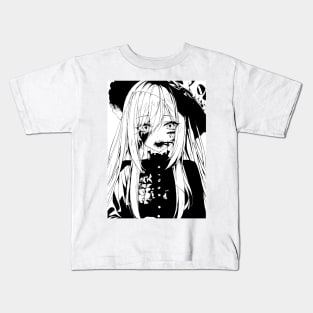 Gothic Anime Girl Kids T-Shirt